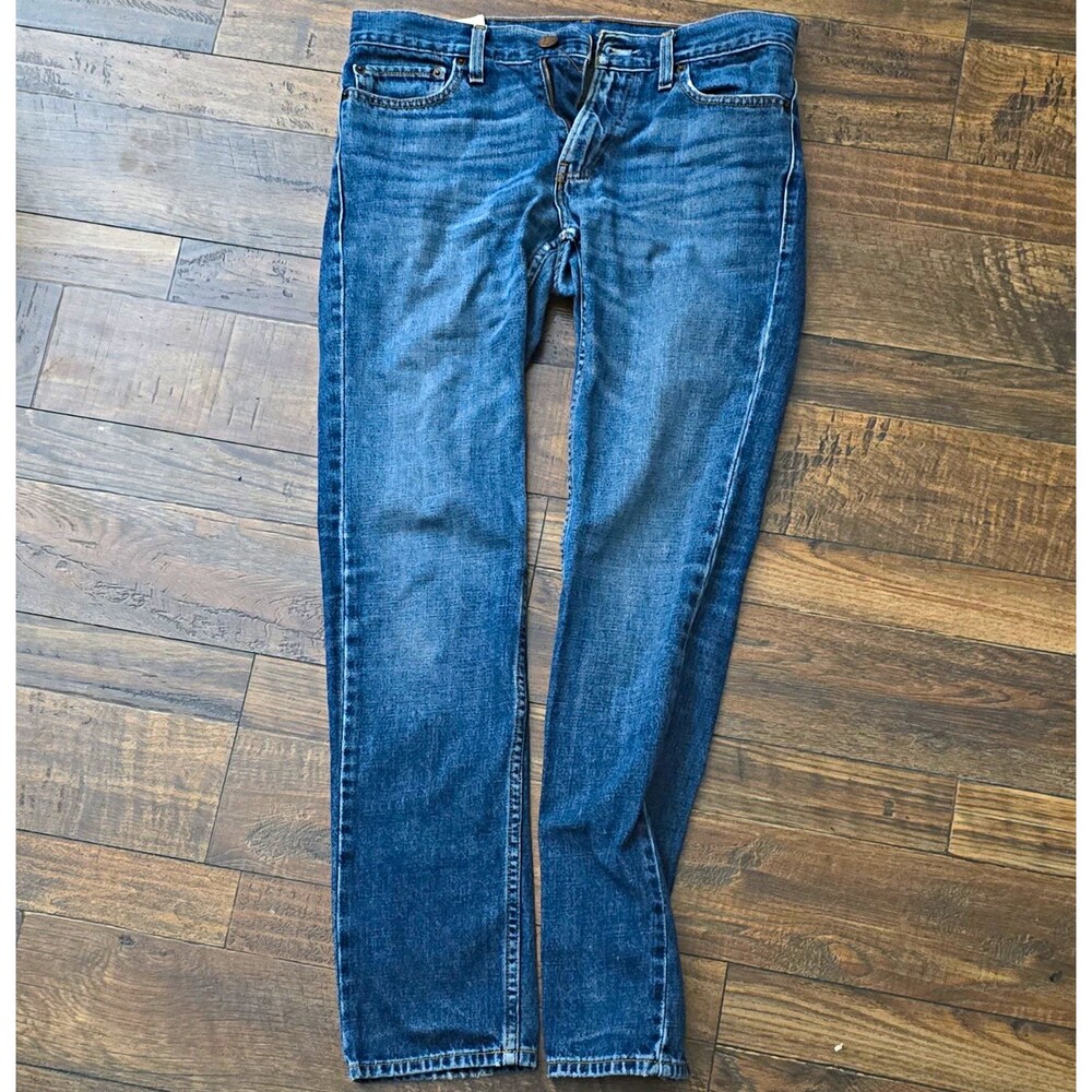 Hollister Men’s Blue Denim Jeans Medium Wash Straight Leg 5-Pocket Logo